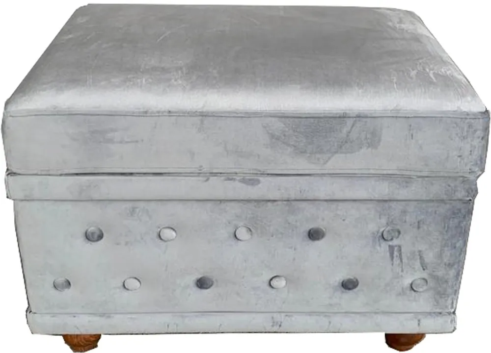 Ausverkauf Chesterfield Designer Fußhocker Antik Grau Antik Look aus dem Hause Casa Padrino - Möbel