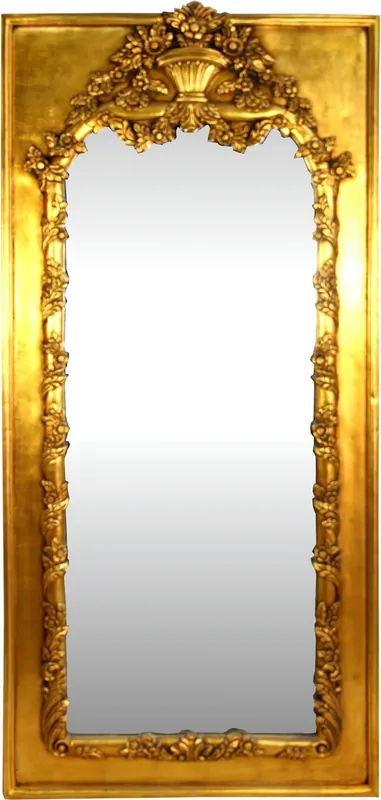 Direktkauf Casa Padrino Barock Wandspiegel Gold Antik Stil 85 x H. 190 cm - Prunkvoller Barock Spiegel mit wunderschönen Verzierungen