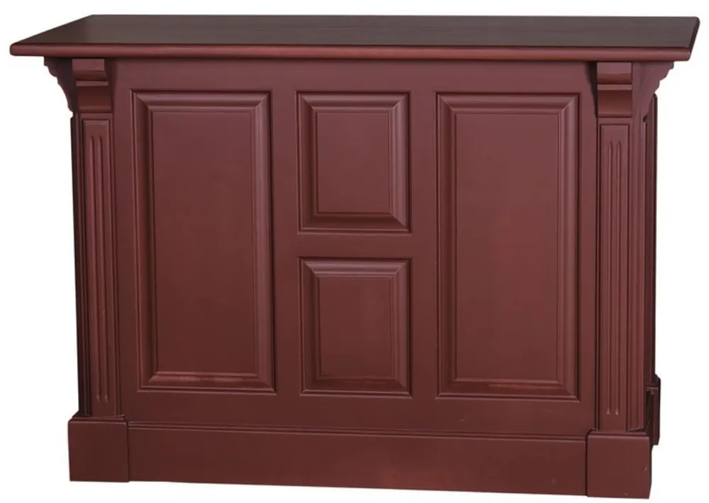 Letzte Chance Casa Padrino Landhausstil Theke Bordeauxrot 140 x 68 x H. 95 cm - Massivholz Ladentheke mit Tür und 2 Schubladen - Landhausstil Möbel