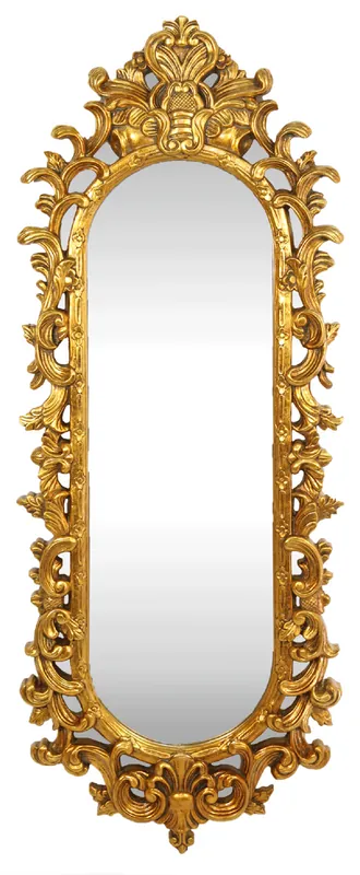 Neue Kollektion Casa Padrino Barock Wandspiegel Gold 55 x H. 125 cm - Handgefertigter Garderoben Spiegel - Edel & Prunkvoll