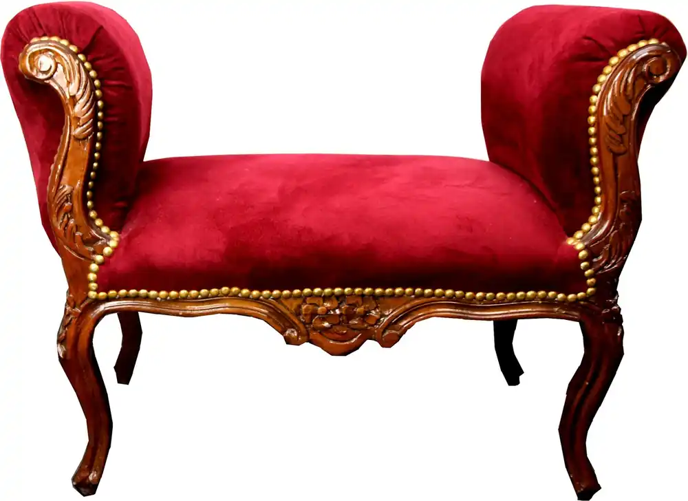 Casa Padrino Barock Schemel Hocker Bordeaux / Braun - Sitzbank Möbel Abverkauf