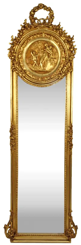 Casa Padrino Barock Spiegel Gold 55 x H. 175 cm - Massiv und Schwer - Antik Stil Wandspiegel Preisknaller