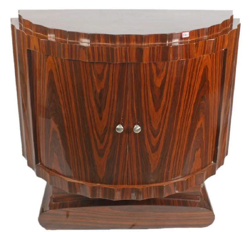 Meistverkauft Casa Padrino Art Deco Nachttisch Braun 100 x 45 x H. 95 cm - Halbrunder Mahagoni Beistelltisch mit 2 Türen - Luxus Qualität