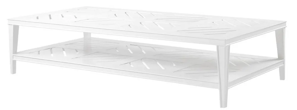 Casa Padrino Luxus Couchtisch Weiß 180 x 90 x H. 42 cm - Rechteckiger Wohnzimmertisch aus hochwertigen strapazierbarem Aluminium - Gartentisch Must-Have