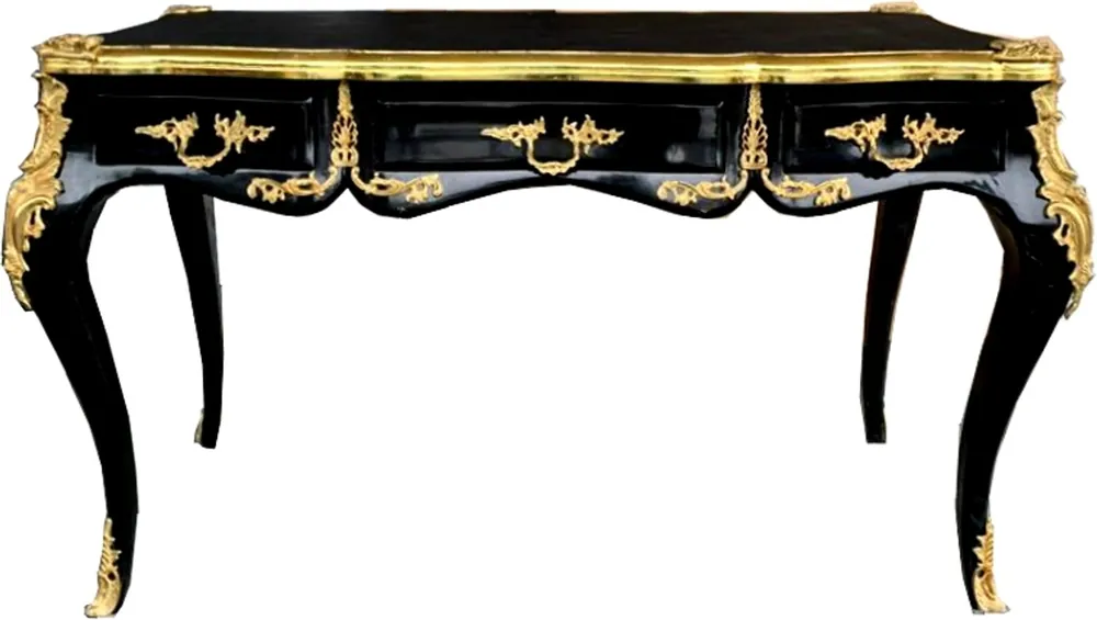 Preisknaller Casa Padrino Luxus Barock Schreibtisch Schwarz / Gold - Sekretär Luxus Möbel