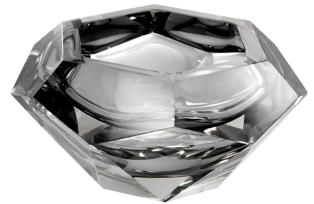 Neu Casa Padrino Luxus Kristallglas Schüssel Grau 20 x 20 x H. 9,5 cm - Sechseckige Deko Schüssel - Luxus Accessoires