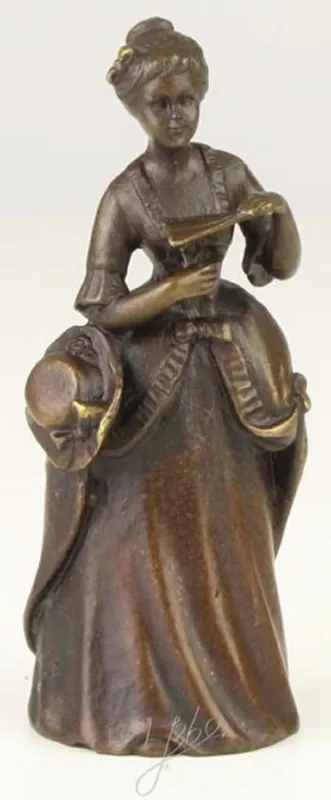 Heißes Angebot Casa Padrino Jugendstil Tischglocke Dame Bronze / Gold 4,1 x 3,9 x H. 10,6 cm - Tischklingel Service Glocke - Hotel & Gastronomie Accessoires