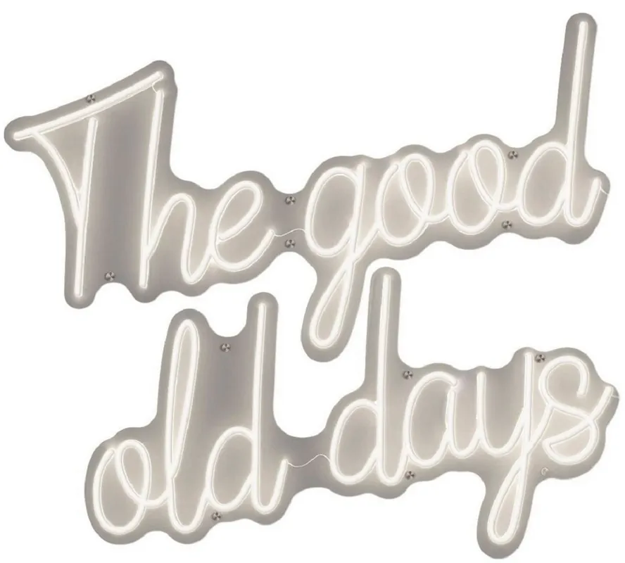 Jetzt Bestellen Casa Padrino Luxus LED Leuchtreklame The Good Old Days Weiß Neon 97 x 2 x H. 90 cm - LED Deko Schild - Luxus Wanddeko