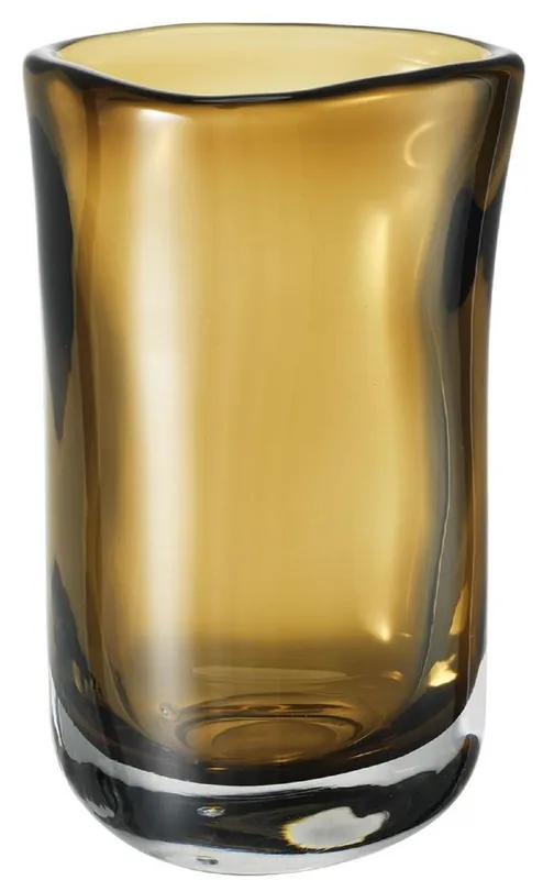 Casa Padrino Luxus Deko Glas Vase Braun Ø 14 x H. 22 cm - Mundgeblasene Blumenvase - Luxus Deko Accessoires Preisreduziert