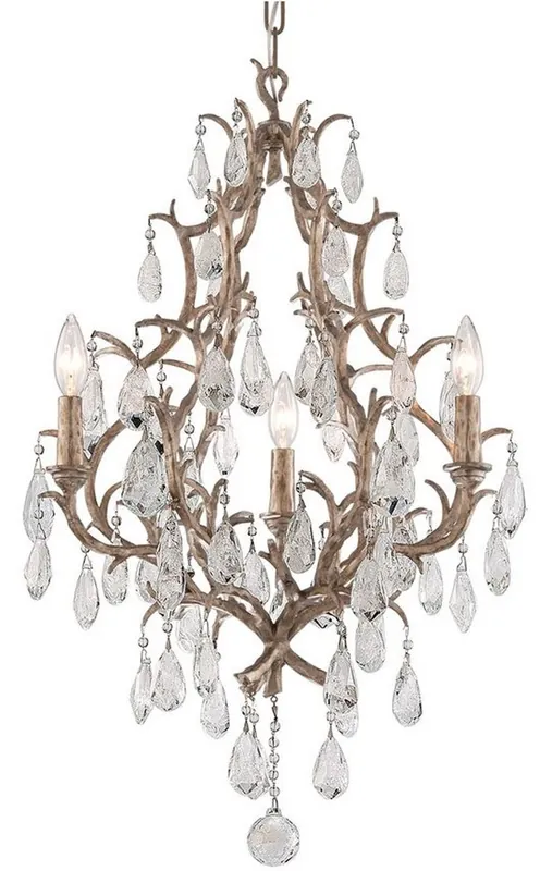 Rabatt Casa Padrino Luxus Barock Kronleuchter Bronze Ø 51 x H. 77,5 cm - Handgefertigter Schmiedeeisen Kronleuchter mit edlen venezianischem Kristallglas Behängen in Tropfenform