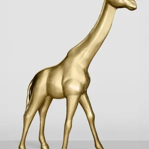Neu Casa Padrino XXL Deko Skulptur Giraffe Gold H. 230 cm - Riesige Garten Deko Figur