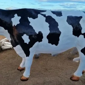 Günstig Casa Padrino XXL Deko Skulptur Kuh Weiß / Schwarz 240 cm - Lebensgroße Garten Figur
