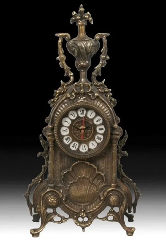 Billig Casa Padrino Luxus Barock Tischuhr Antik Bronze H. 39 cm - Barock Deko Accessoires