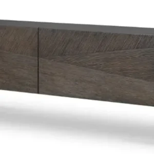 Casa Padrino Luxus Fernsehschrank mit Eichenfurnier, Mokka B. 200 cm, T. 43,5 cm, H. 52 cm Top-Preis