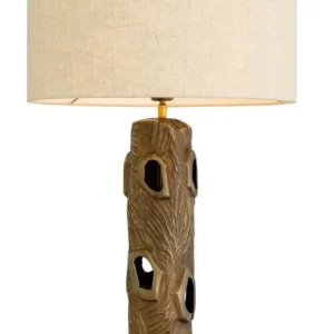 Mega-Angebot Casa Padrino Luxus Tischleuchte im Vintage Messing Look / Sockel aus schwarzem Granit Ø 45 cm x H. 74,5 cm