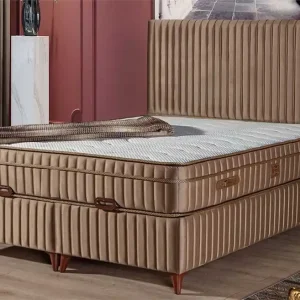 Casa Padrino Luxus Doppelbett mit Matratze Braun 180 x 200 cm - Schlafzimmer Möbel Solange Der Vorrat Reicht