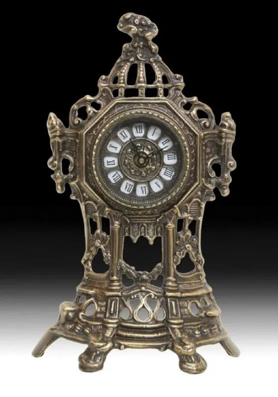 Neu Casa Padrino Luxus Barock Tischuhr Antik Bronze H. 35 cm - Barock Deko Accessoires