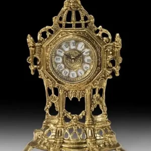 Casa Padrino Luxus Barock Tischuhr Gold H. 35 cm - Barock Deko Accessoires Must-Have