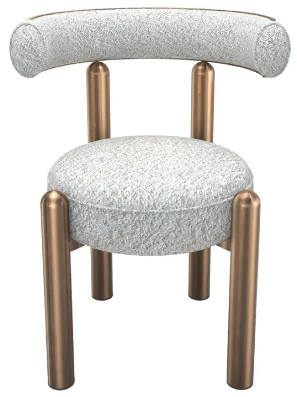 Bestseller Casa Padrino Luxus Esszimmer Stuhl mit gebogener Rückenlehne Weiß / Bronze - Esszimmer Möbel