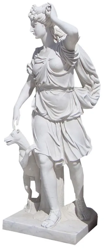 Casa Padrino Antik Stil Marmor Garten Deko Skulptur Römerin Grau H. 160 cm Geprüft