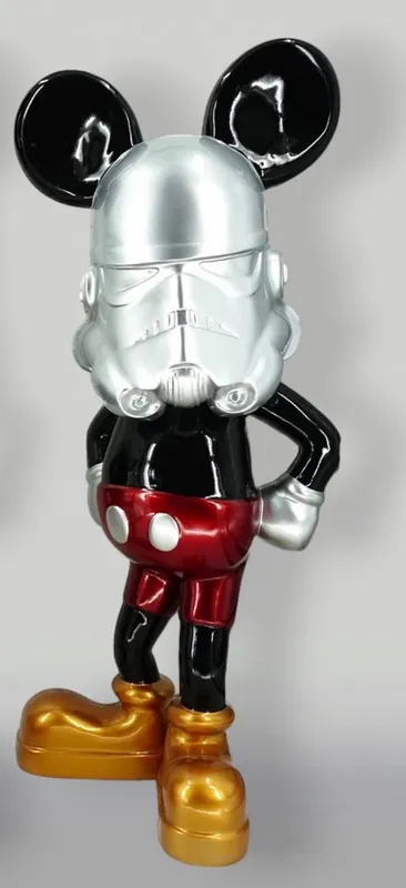 Direktkauf Casa Padrino XXL Deko Skulptur Schwarz / Silber / Rot / Gold H. 120 cm - Wohnzimmer & Garten Deko