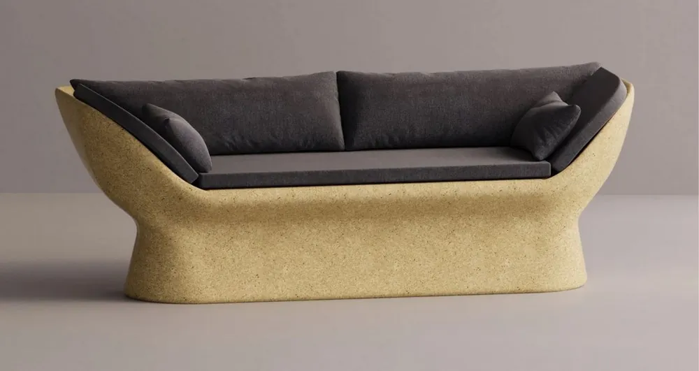 Casa Padrino Luxus Sofa Anthrazit / Gelb 200 cm - Wetterfestes Beton Sofa Heißes Angebot