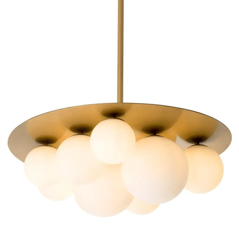 Casa Padrino Luxus Kronleuchter Antik Messing Finish / weißes Glas Ø 70 cm x H. 28 cm Meistverkauft