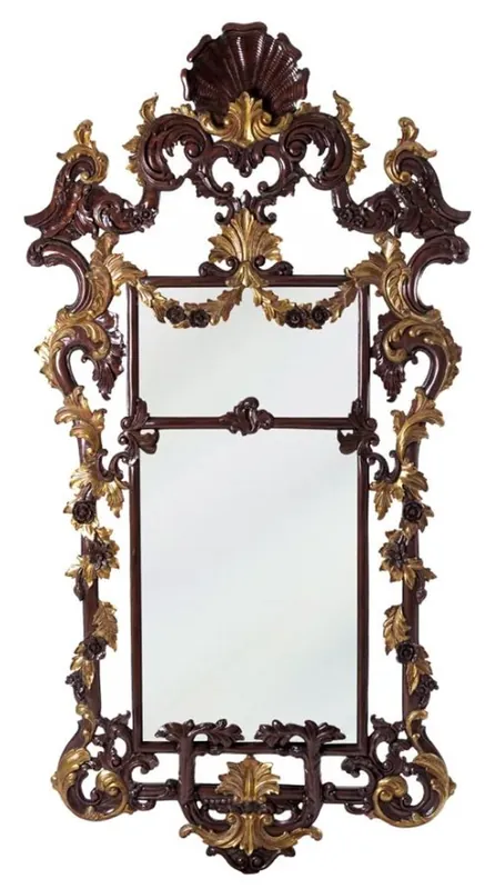 Sale Casa Padrino Luxus Barock Mahagoni Spiegel Dunkelbraun / Gold H. 210 cm - Barock Möbel