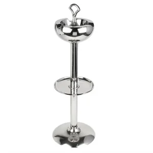 Casa Padrino Stand Aschenbecher Silber 24x20x73cm - Runder Aluminium Aschenbecher mit Ständer - Deko Accessoires Schneller Versand