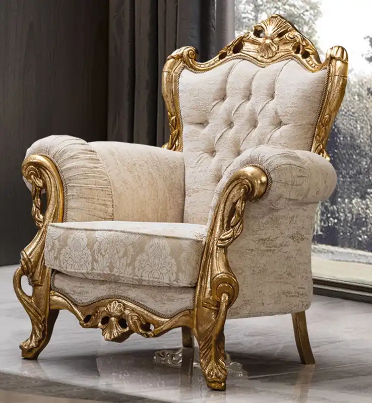 Casa Padrino Luxus Barock Wohnzimmer Sessel Weiß / Gold - Handgefertigte Barockstil Möbel Versand Am Gleichen Tag
