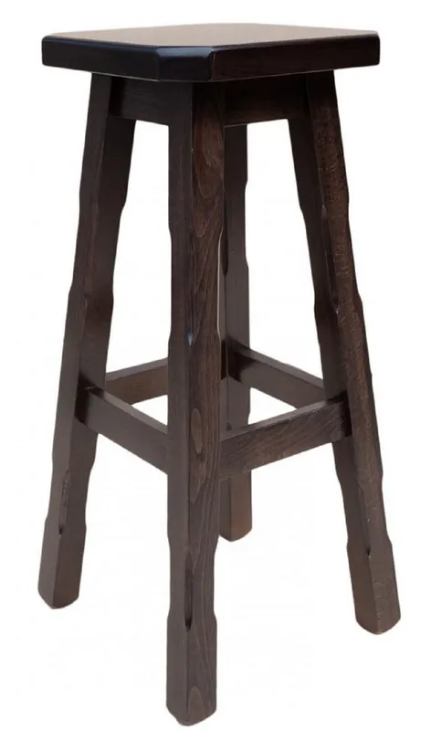 Casa Padrino Landhausstil Barhocker Dunkelbraun H. 80 cm - Massivholz Bar Möbel Markenware