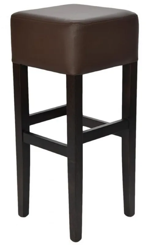 Casa Padrino Landhausstil Barhocker Braun / Schwarz H. 80 cm - Gepolsteter Massivholz Barstuhl Schnäppchen