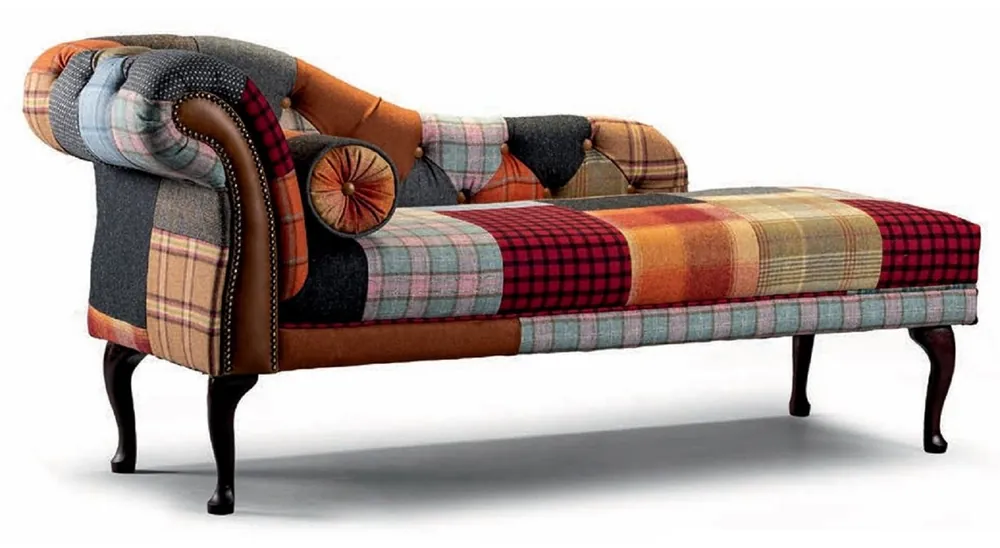 Sichere Zahlung Casa Padrino Luxus Chesterfield Chaiselongue Bunt / Braun / Dunkelbraun 165 cm - Chesterfield Möbel