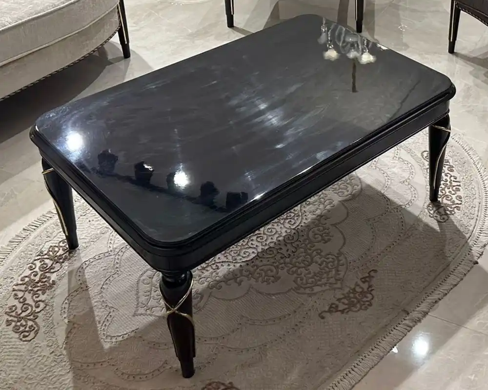 Rabatt Casa Padrino Luxus Barock Couchtisch Schwarz / Gold 120 cm - Barockstil Möbel