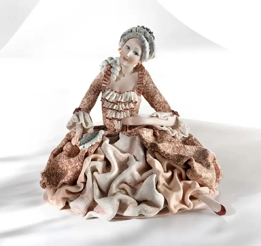 Casa Padrino Barock Porzellan Deko Puppe Dame Bunt H. 28 cm - Made in Italy Rabatt