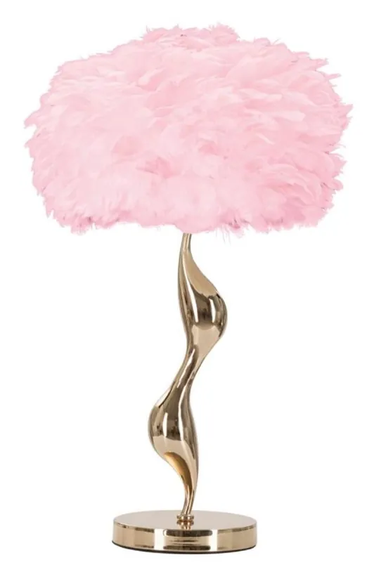 Casa Padrino Luxus Tischleuchte Gold / Rosa Ø 40 x H. 63 cm Saisonangebot