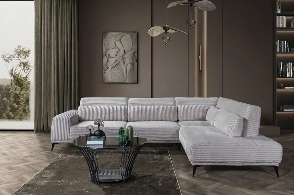 Preisreduziert Casa Padrino Luxus Ecksofa mit verstellbaren Rückenlehnen Grau / Schwarz 330 x 240 cm