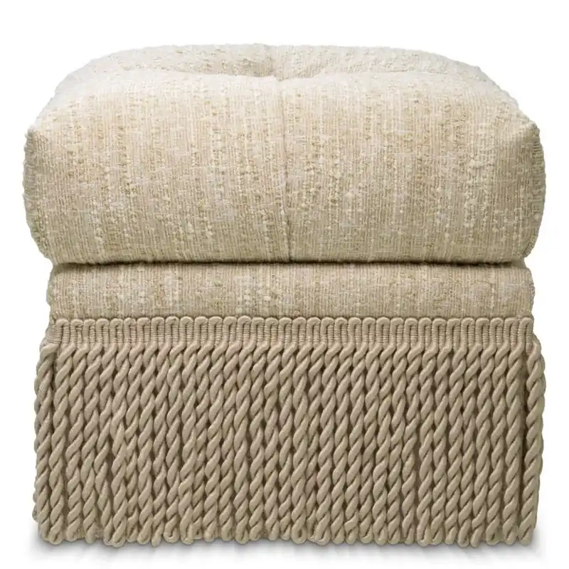 Casa Padrino Luxus Hocker Creme 53 x 53 x H. 47 cm - Wohnzimmer & Hotel Sitzhocker Kracherpreis