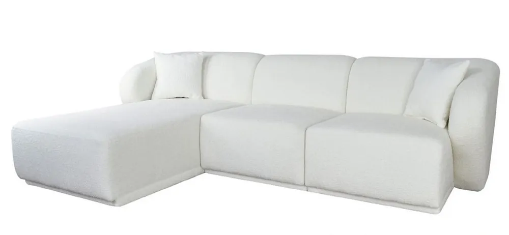 Schnäppchen Casa Padrino Luxus Ecksofa Linke Seite Weiß 251 x 166 x H. 75 cm - Modulare Wohnzimmer Möbel