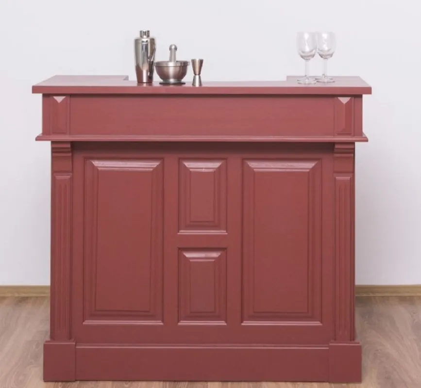 Casa Padrino Landhausstil Bar Theke Bordeauxrot 120 cm - Massive Bar Möbel Beliebt
