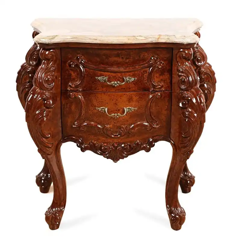 Casa Padrino Luxus Barock Nachtkommode Braun / Beige 74 cm - Barockstil Schlafzimmer Möbel Solange Der Vorrat Reicht