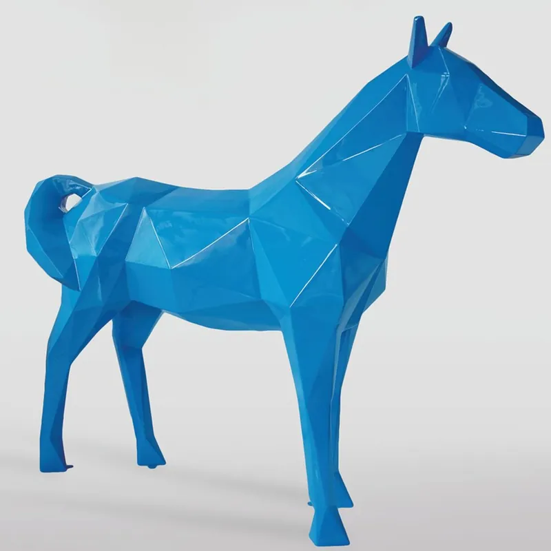 Sonderangebot Casa Padrino XXL Deko Skulptur Pferd Blau 220 x H. 190 cm - Lebensgroße Garten Figur