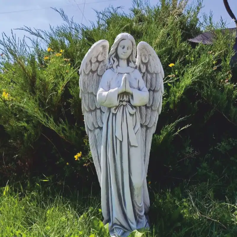 Günstig Casa Padrino Jugendstil Garten Deko Beton Skulptur Engel Grau H. 57 cm