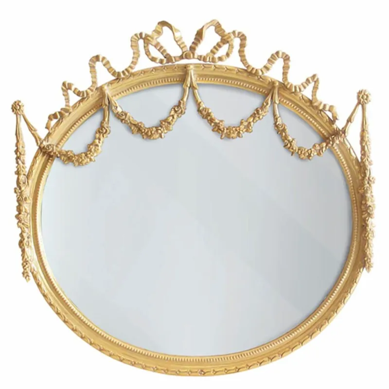 Casa Padrino Luxus Barock Massivholz Spiegel Gold 103 cm - Made in Italy Geprüft