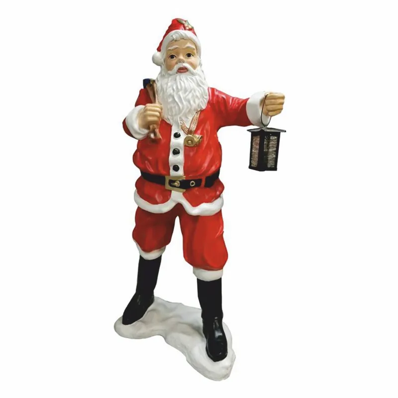 Casa Padrino Weihnachtsmann Deko Skulptur mit Laterne H. 118 cm - Weihnachts Dekoration Begrenztes Angebot