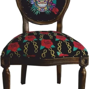 Solange Der Vorrat Reicht Frida Kahlo by Casa Padrino Luxus Barock Esszimmer Stuhl Schwarz / Bunt / Dunkelbraun