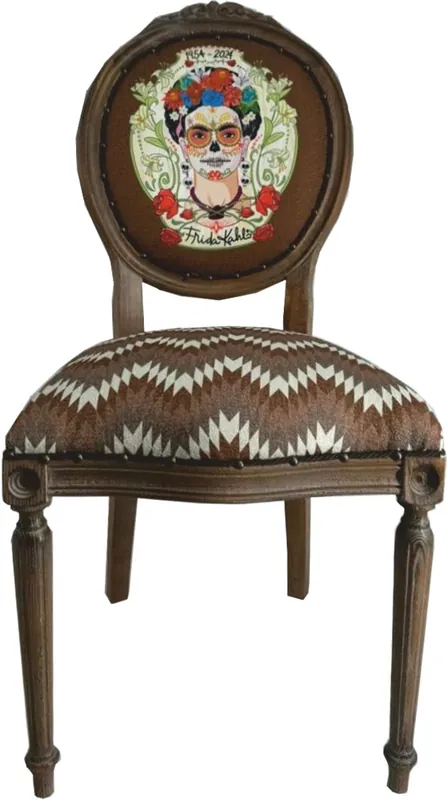Frida Kahlo by Casa Padrino Luxus Barock Esszimmer Stuhl Braun / Bunt Meistverkauft