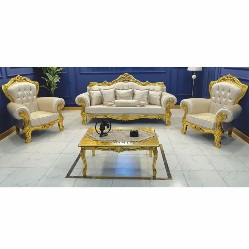 Direktkauf Casa Padrino Barock Wohnzimmer Möbel Set Creme / Gold - Barockstil Möbel