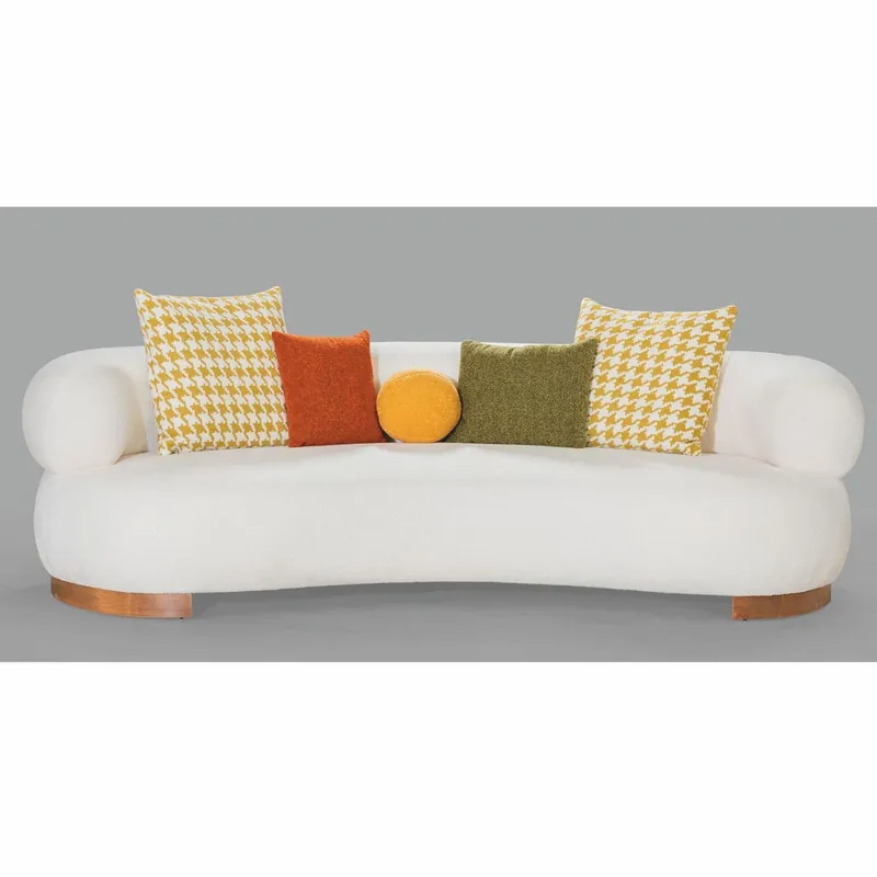 Casa Padrino Luxus Sofa Weiß / Braun 255 cm - Wohnzimmer & Hotel Möbel Sonderangebot