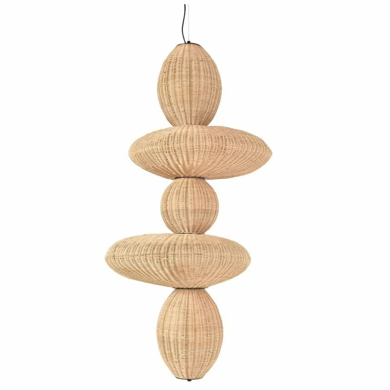 Solange Der Vorrat Reicht Casa Padrino Luxus Rattan LED Hängeleuchte Naturfarben H. 147 cm - Luxus Pendelleuchten